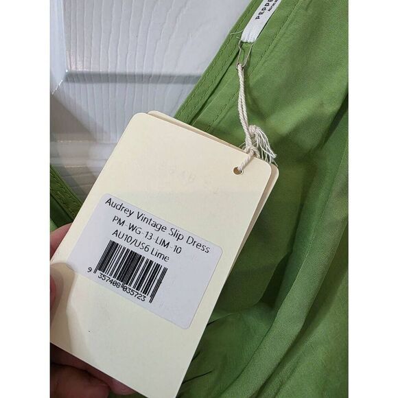 Peppermayo Audrey Vintage Slip Dress,  Lime US 6 NWT - Picture 6 of 9